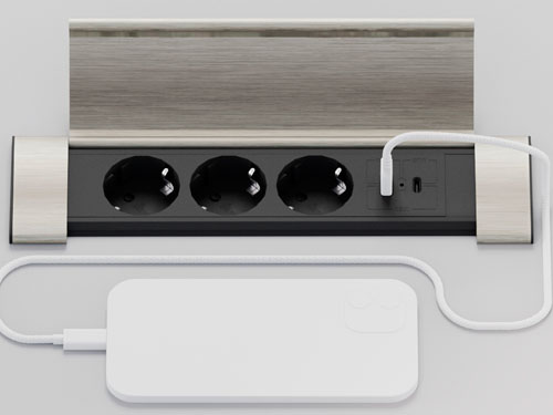 Блок розеток с откидной крышкой G4103Q-2AC.N