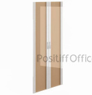 Дверь высокая стекло в рамке МДФ (тонир.2шт) КН-4.6-2 лак