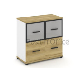 Шкаф широкий, низкий, 2 ниши (стекло белое матовое в раме) CN.STS-213 RMB