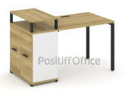 Стол прямой с опорным шкафом и надставкой CN.SP-221