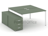 Бенч-система на 2 места двухсторонняя с опорной тумбой CN.DRS-303
