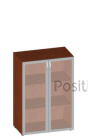 Шкаф средний с матовым стеклом  в аллюмин.рамке  без топа