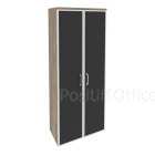 Шкаф со стеклом лакобель O.ST-1.10R white/black